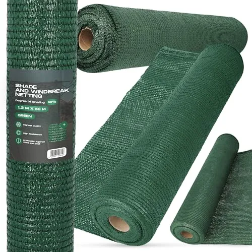 Instalguru Sichtschutz 1,2m x 50m Schattennetz UV-Schutz 90% Windschutz Schattiernetz Schattierungsnetz Zaunblende Gartenzaun Sonnenschutznetz Sichtschutznetz Netz Schattiergewebe