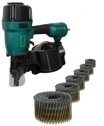 Prebena Druckluft Coilnagler 7F-CNW90 45-90mm - Druckluftnagler für Coilnägel von 45-90 mm, inklusive 3.600 Ringschaftnägel – ideal für professionelle Anwendungen und hohe Effizienz beim Nageln.