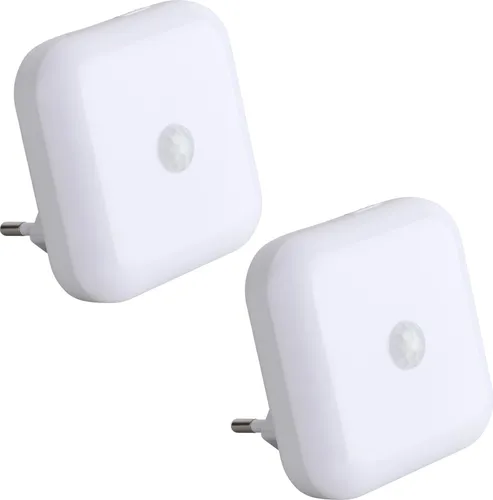 2x LED Nacht Licht Steckdose Steckerleuchte Sensor Infrarot Lampe Leuchte SEBSON