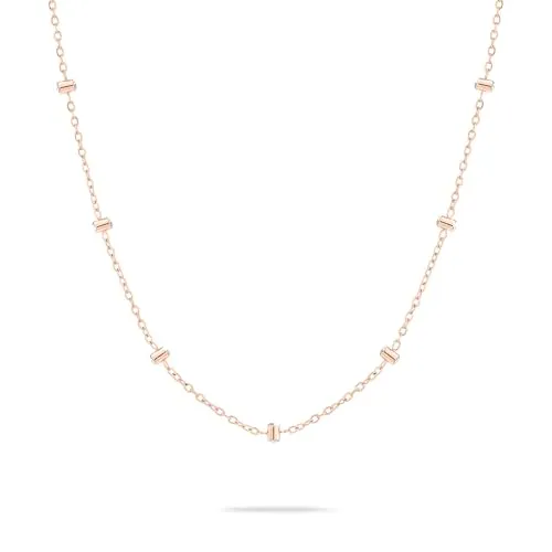 Tamaris Halskette mit Schmuckelementen - 45 cm - Elegante Ankerkette aus Edelstahl mit IP-roségold Beschichtung, verstellbar und mit klaren Glassteinen für einen strahlenden Look.