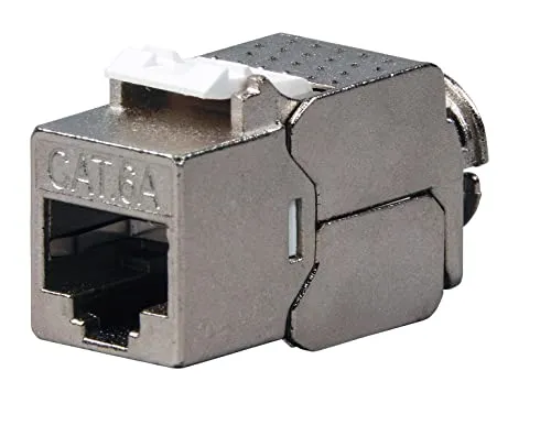 BIGtec Keystone RJ45 Modul CAT6a Jack Adapter geschirmt werkzeuglos Snap In Montage CAT.6a 500Mhz 10GBit/s Ethernet LAN Verlegekabel Patchkabel Kabel geeignet für Cat.7 Kabel