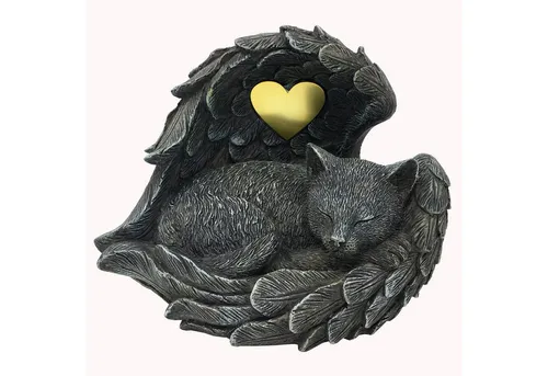 MystiCalls Katzen-Engelfigur Urne grau von MystiCalls