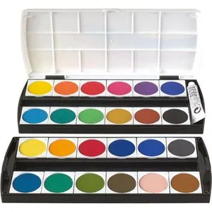 Geha Farbkasten F250/24 - 24 Farben und 1 Deckweiß - Hochwertiger Farbkasten mit 24 kräftigen Farben und 1 Tube Deckweiß. Ideal für kreative Projekte, mit starker Deckkraft und lichtechten Pigmenten. Made in Germany.