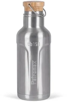 Isolierflasche 1,5 Liter aus Edelstahl - Thermobehälter mit Vakuumisolierung und stylischem Bambus-Deckel, perfekt für heiße und kalte Getränke unterwegs.