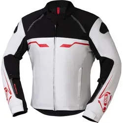 IXS Hexalon-ST Motorradjacke - Wasserdicht in Schwarz-Weiß-Rot, Größe L - Motorradjacke aus elastischem iXS-Stretch-Material für optimale Passform und Komfort. Mit solto-TEX® 2-Lagen Z-Liner Membran und atmungsaktivem Netzfutter für ein ideales Körperklima.
