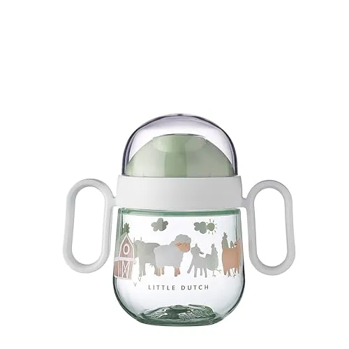 Mepal – Auslausicherer Antitropf-Trinklernbecher 2.0 – Ab 6 Monaten – Baby Trinkbecher – Spülmaschinengeeignet – BPA frei – 200ml – Little farm