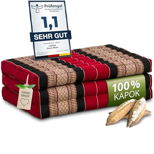 livasia Klappmatratze aus Kapok in rot von livasia