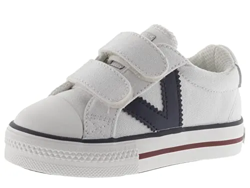 victoria Unisex Low-Top Tribu Canvas & Kontrast-Logo & Klettverschlüsse 1065163 für Kinder Blanco 33
