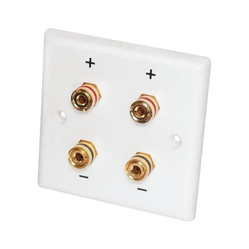 Dynavox LS-Wand-Anschlußblende Kunstst. 4 Bananenbuchsen 85 x 85 mm 050004