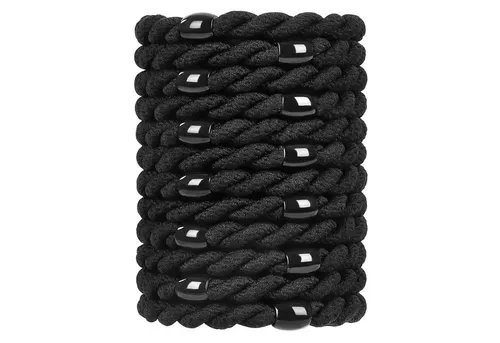 LuxusKollektion Haargummi 12er Pack Schwarze Geflochtene Elastische Haargummis für Damen