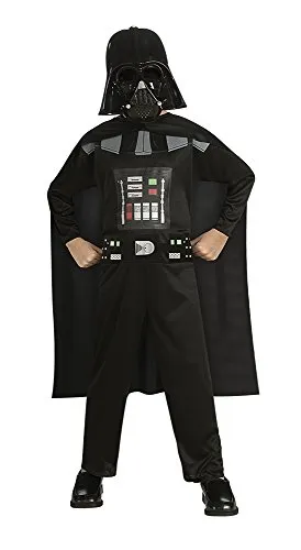 Star Wars Rubies Darth Vader OPP Günstiges Kostüm für Jungen oder Mädchen, Jumpsuit, Bedruckt, Schwarz, Umhang und Maske, offizielles Halloween, Weihnachten, Karneval und Geburtstag
