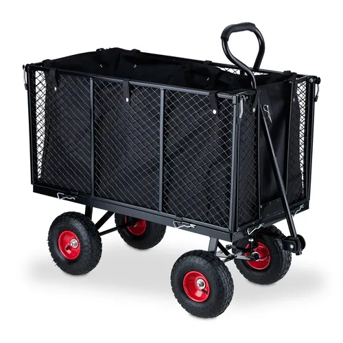 Handwagen Bollerwagen klappbar - stabiler Transportwagen für Garten und Freizeit - Bollerwagen aus robustem Stahl, klappbar für einfachen Transport und Lagerung, ideal für Garten, Ausflüge und Lastentransport.