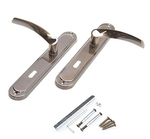 Aqbau Türdrückerset Langschild Patina Türdrücker Türklinke Türgriffe Türbeschlag RO (BB Buntbart)