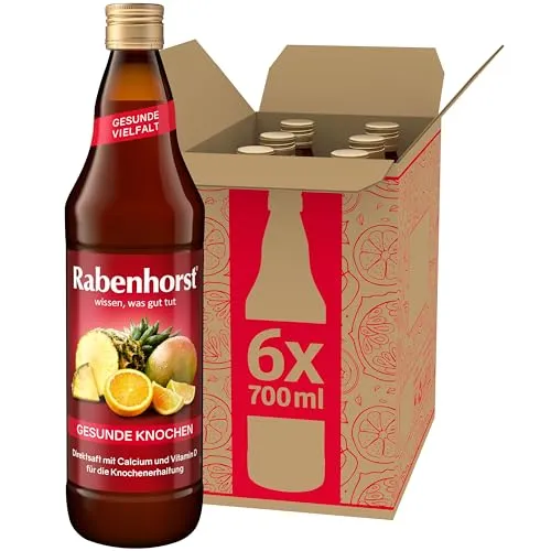 RABENHORST Für gesunde Knochen 6er Pack (6 x 700 ml) | Fruchtiger Saft mit Vitamin D und Calcium in bester Qualität