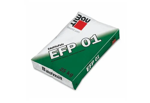 Edelfilzputz EFP 01 weiß 25kg Strukturkorn Kalkstein, Körnung 0-1mm Baumit