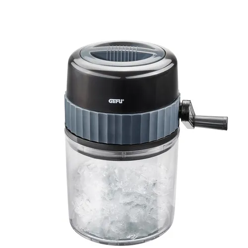 GEFU Ice Crusher SLUSH - Perfekte Erfrischungsgetränke selbstgemacht - Eiswürfelmaschine mit robusten Edelstahlklingen, ideal für Obstslushys und Sorbets. Spülmaschinengeeigneter Auffangbehälter mit 0,75 l Füllmenge – perfekt für Partys!