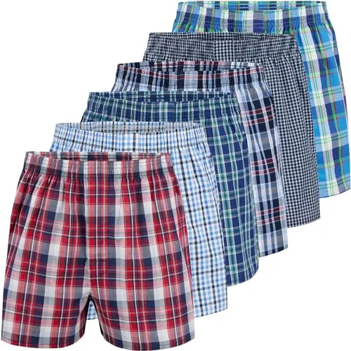 City Life Herren Boxershorts Shorts Boxer Webboxer (6er Pack) - Herren-Boxershorts aus 100% Baumwolle, hautfreundlich und atmungsaktiv für ganztägigen Komfort. Ergonomischer Sattelschnitt sorgt für perfekte Passform und Bewegungsfreiheit.