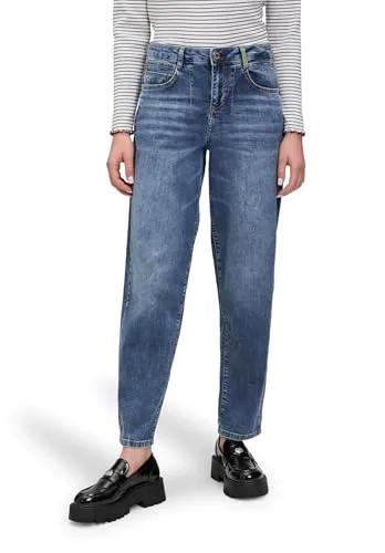 Cartoon Damen Used Look-Jeans Dark Blue Denim, Größe 44 - Freizeithose im Loose Fit mit angesagter Used-Waschung, perfekt für lässige Looks und bequemes Tragen.