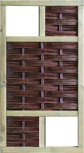 Tetzner & Jentzsch Sichtschutzelement LABOE, Spar-Set 4,04 m x 180 cm - Hochwertiges Sichtschutzelement aus 3D-Weidengeflecht, ideal für Ihren Garten. Inklusive 4 Pfosten und 3 Zaunelementen. Stabil und langlebig für eine ansprechende Abgrenzung.