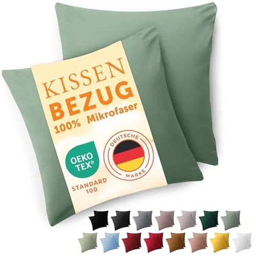 Blumtal Kissenbezug 50 x 50, 2 Stück in grün von Blumtal