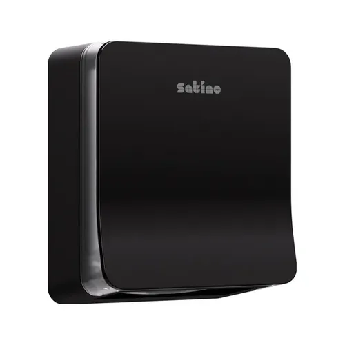 Wepa Satino HYGINITY Falthandtuchspender S schwarz - Handtuchspender für niedrige bis mittlere Frequenzen, individuell einstellbare Blattbreite, formschönes Design mit Füllstandsfenster, ideal für jeden Waschraum.