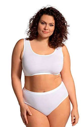 Ulla Popken Damen Bustier T-Shirt-BH, Weiß, 62-64