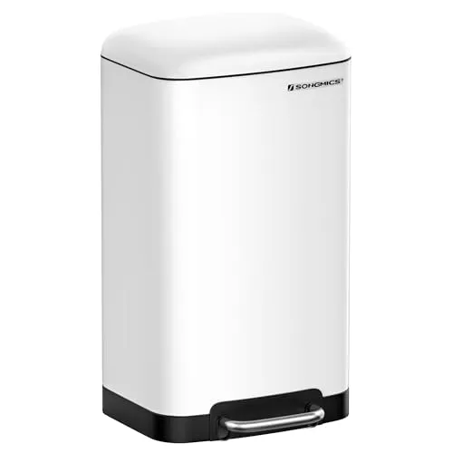 SONGMICS Mülleimer 30,0 l weiß in weiß von SONGMICS
