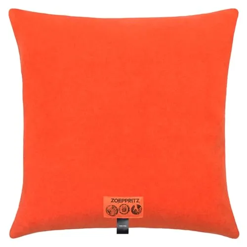 Zoeppritz Soft-Fleece-Kissenbezug mit unverwechselbarem Cashmere Handfeel, Farbe: 265 Papaya, pflegeleicht, Allergiker geeignet, Maße: 40 x 40 cm, 702291-265-40x40