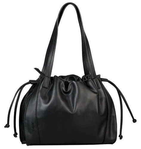 Gabor Kris Zip Shopper L 898760 (1/black) - Elegante Gabor Handtasche aus Kunstleder mit verstärktem Boden und raffbarem Kordelzug, ideal für den täglichen Gebrauch. Maße: 39,5 x 13,5 x 24,5 cm.