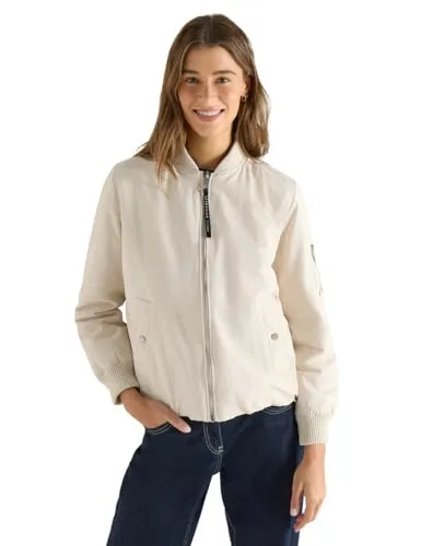 Cecil Damen Sportiver Blouson - Bequemer Baumwollmix Blouson mit Rundhals und langen Ärmeln. Ideal für Outdoor-Aktivitäten und lässige Looks.