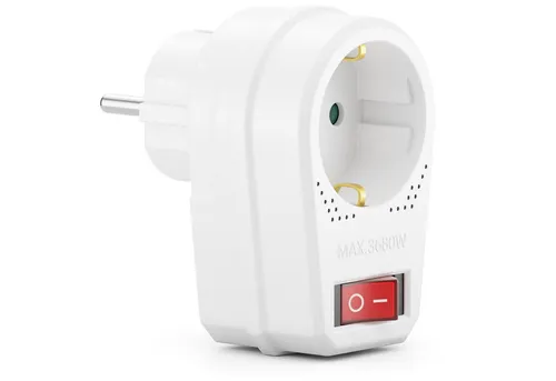 deleyCON deleyCON Steckdosenadapter Indoor 1x Schutzkontakt-Buchse Stromadapter