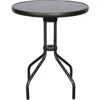 ebuy24 Bistrotisch Aske – Stilvoller Cafétisch für Balkon und Terrasse - Bistrotisch Aske, Ø60 cm schwarz, aus hochwertigem Eschenholz, vereint Eleganz und Langlebigkeit. Perfekt für gemütliche Stunden im Freien.