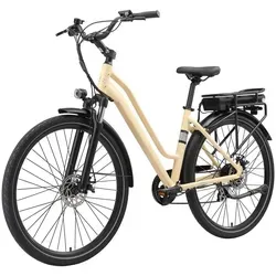 E-Bike Cityrad Urban-7 E-Fahrrad 460WH Pedelec, 36V 12,8 AH 70 km Reichweite Shimano,Scheibenbremsen , Kettenschaltung - Gelb
