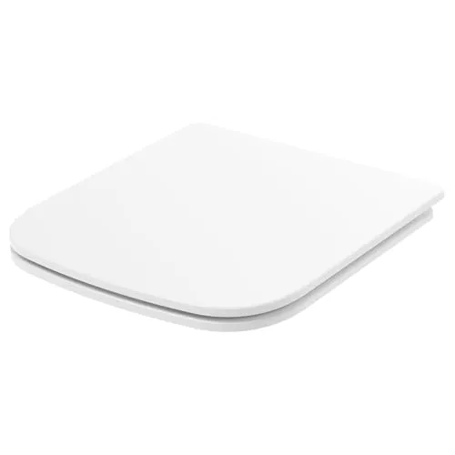 SREWOHS PRO Toilettendeckel mit Absenkautomatik Eckig Weiß, WC Sitz Urea Duroplast, Klobrille Abnehmbar, Klodeckel Befestigung von oben, Einfach zu Reinigen,Toilettensitz Softclose, 42,3 x 36,1 CM