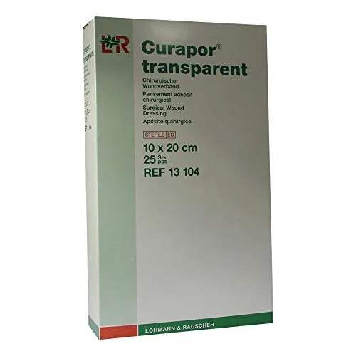 CURAPOR Wundverband steril transparent 10x20 cm - 25 Stück - Erste-Hilfe-Heftpflaster & Verbandsmaterial, atmungsaktiv und wasserdicht, ideal für eine sanfte Wundversorgung ohne Rückstände.