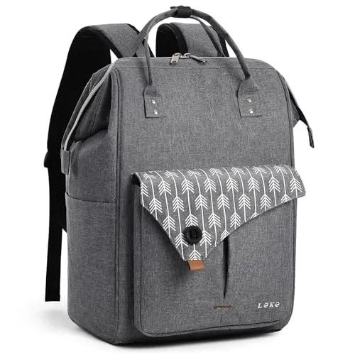 Lekesky Rucksack Damen - 15.6 Zoll Laptop Rucksack mit Anti-Diebstahl Tasche - Laptop-Rucksäcke mit großem Öffnungsdesign und wasserabweisendem Canvas-Gewebe, ideal für Arbeit, Uni oder Reisen. Sicherer Stauraum für Wertsachen.