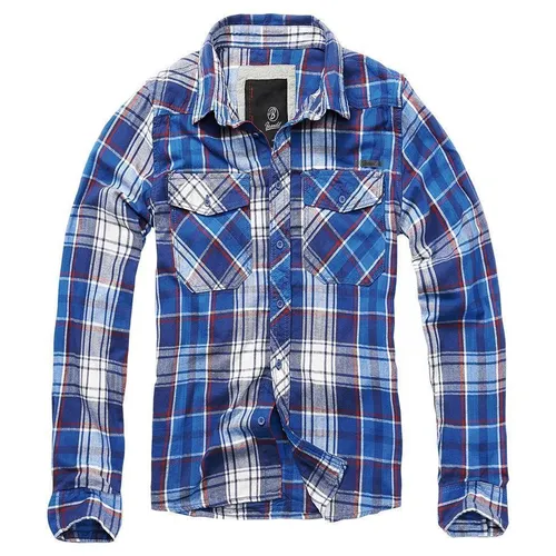 Brandit Check Shirt Herren Baumwoll Hemd S Blau - Kariertes Flanellhemd für Herren, aus hautfreundlicher Baumwolle, ideal für den täglichen Gebrauch. Mit praktischen Brusttaschen und klassischem Schnitt.