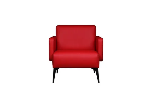 Stilvoller Roter Sessel Wohnzimmer Ledersessel Kunstleder Möbel