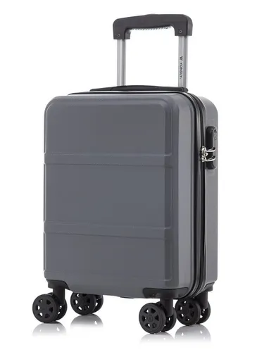 YONSLY Trolley Reisekoffer S - Grau mit 4 Rollen und Zahlenschloss - Robuster Handgepäck Koffer mit 360°-Doppelrollen für mühelose Mobilität. Hergestellt aus leichtem ABS-Material, ideal für Reisen und den täglichen Gebrauch. Integriertes Sicherheitsschloss schützt Ihre Wertsachen.