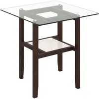 COSTWAY 61 cm Beistelltisch aus Glas