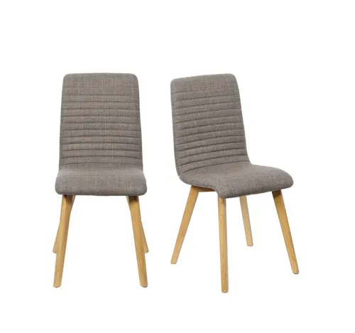 OTTO home 4-Fußstuhl Arosa Esszimmerstuhl, Polsterstuhl, Küchenstuhl, Speisestuhl, Essstuhl (Set, 2 St), 2er-Set, Beine aus Massivholz Eiche oder Buche, mit gestepptem Stoff