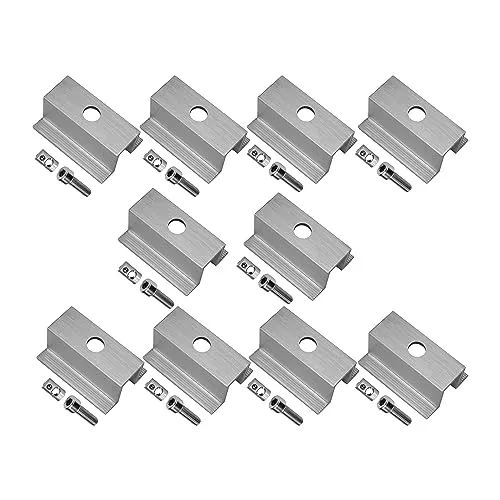 Sunex 10 St. Mittelklemme Endklemme Photovoltaik Befestigungssystem Modulklemmen für Modulhöhe Solarmodul Klemme zur Montage von Aluminiumprofilen Solarpanelen (10 St. Mittelklemme Alu 35mm)