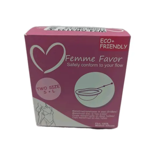 FEMME FAVOR Menstruationsscheibe - Set mit 2 Größen S + L - Menstruationstassen aus medizinischem Silikon, hypoallergen und umweltfreundlich. Perfekt für jeden Körper, ideal für aktive Frauen und Erstanwenderinnen.