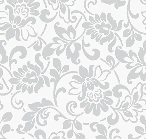 Klebefolie Heritage Silber - Möbelfolie Silbergrau - 45 cm x 200 cm Barock