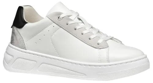 Geox Damen D LJUBA A Sneaker, White/Silver, 40 EU