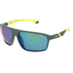 Polaroid PLD 7058/S Herren-Sonnenbrille Vollrand Rectangular Kunststoff-Gestell, grün