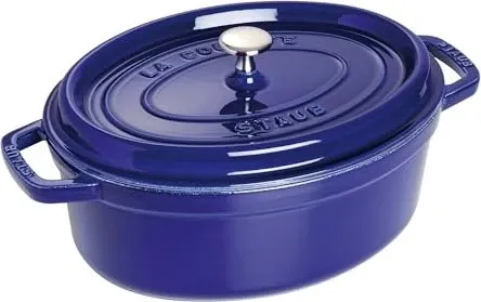 Staub La Cocotte 29cm oval dunkelblau, Gusseisen