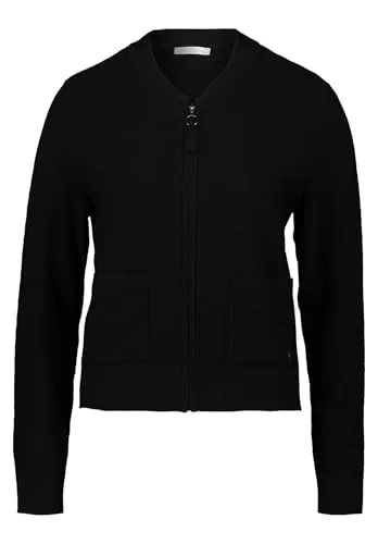 Betty&Co Strickjacke schwarz L (40) - Elegante Strickjacke in Schwarz, ideal für jeden Anlass. Hoher Tragekomfort durch 50% Viskose und perfekte Passform in Größe 40.