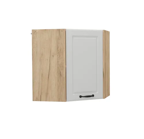 Vicco Eckhängeschrank R-Line, Weiß Landhaus/Goldkraft Eiche, 57 cm