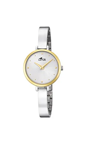 Lotus Watches Damen Datum klassisch Quarz Uhr mit Edelstahl Armband 18546/1